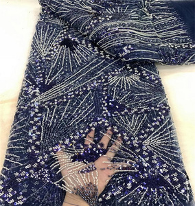 <span class=keywords><strong>Shining</strong></span> pháp ren đầy đủ đính cườm dòng Mẫu sáng ren Sequins hạt vải cho Đảng - Product Image 2