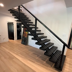 <span class=keywords><strong>Escalier</strong></span> extérieur en <span class=keywords><strong>bois</strong></span> massif de haute qualité, écologique et durable, avec garde-corps en verre pour villa et appartement - Design flottant moderne - Product Image 3