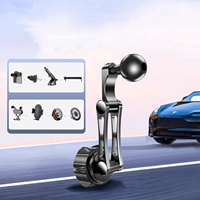 Support de téléphone portable pliable et réglable avec tige d'extension, base à rotule de 17 mm, accessoires, installation rapide par clip sur grille d'aération
