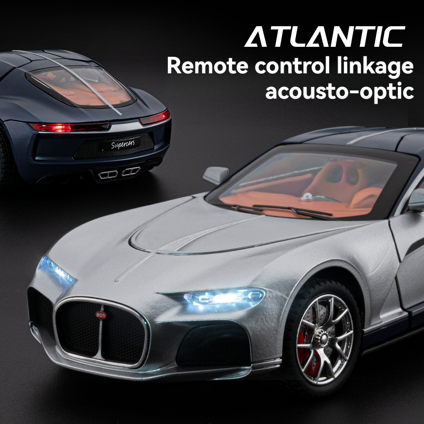 RC Diecast Model Cars 1:24 Bugatti Atlantic with Sound and Light