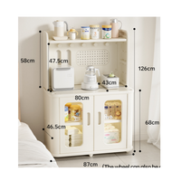 Meuble de rangement moderne en plastique transparent pour bébé, avec panneau perforé supérieur et portes transparentes en option, idéal pour chambre ou parc.