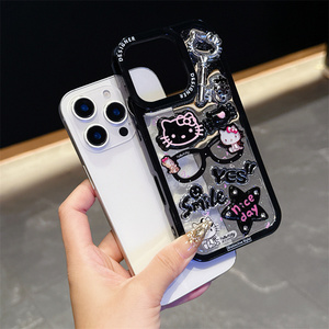 เคสโทรศัพท์มือถือลายการ์ตูนยิ้ม KT Cat Bow สำหรับ iPhone 17 Air 16 15 14 13 Pro Max ลายดอกไม้เรซิ่น 3 มิติ น่ารัก DIY ดาว รัก ฝาหลัง - Product Image 6