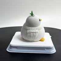 Gâteau Mousse Halal Certifié à la Crème de Fromage Faible en Gras, en Forme d'Oiseau de Dessin Animé, Sucré Naturellement et aux Fruits