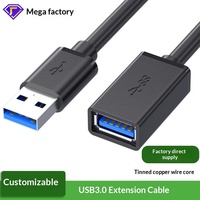 Kabel Ekstensi USB 3.0 Kabel Data Tembaga Berlapis Timah Jantan ke Betina untuk Drive USB Komputer Mouse Keyboard
