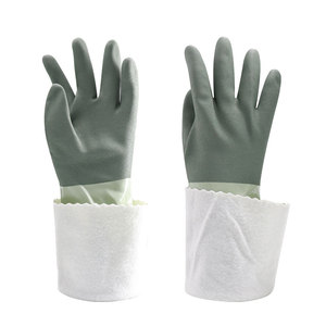 Meiji gözyaşı geçirmez kullanımlık temizlik ekstra uzun eldiven mutfak ev tam kol koruma su geçirmez sıcak tutmak PVC eldiven - Product Image 6