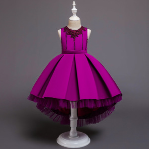 Robe de princesse pour enfants, rose, jupe tutu évasée, costume de demoiselle d'honneur, tenue de spectacle - Product Image 4