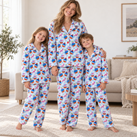 Pyjamas familiaux douillets en flanelle et peluche, ensemble de vêtements de nuit pour parents et enfants, imprimé gingham cupcake, vêtements de détente pour maman, papa, fille, fils