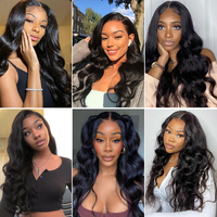 Perruque Body Wave Abordable Cheveux Humains Lace Front Brésilienne 360 Full Lace Perruque Cheveux Humains 13X4 Perruques Frontales HD Lace pour Femmes Noires