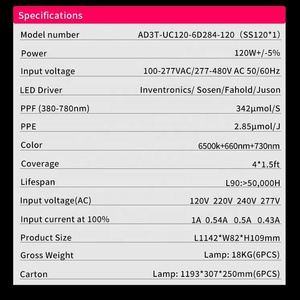 4FT 120W <strong>Plant</strong> <strong>Light</strong> Deep Far Red Spectrum Under Canopy Led Grow <strong>Light</strong> <strong>for</strong> <strong>Indoor</strong> Greenhouse Horticultural - Product Image 6