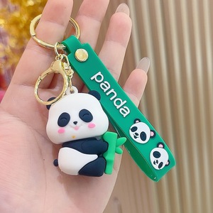 Llaveros de goma suave 3D personalizados, lindos llaveros de PVC de dibujos animados, llavero de muñeca de Panda de animación diseñado en fábrica, producto nuevo y único - Product Image 3