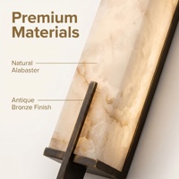 Applique murale LED de luxe en albâtre naturel, style antique vieilli, avec cadre métallique bronze, idéale pour chambre, fond TV, couloir