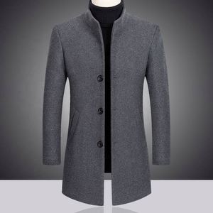 Vente chaude de laine automne et manteau d'hiver long pour hommes <span class=keywords><strong>Trench</strong></span> épaissi - Product Image 4