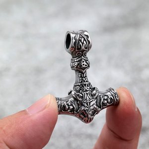 จี้ค้อนธอร์สไตล์นอร์ดิกเรโทร ทำจากสแตนเลสสตีล พร้อมลายเซลติก สำหรับผู้ชาย เหมาะเป็นของขวัญสำหรับใส่ในยามว่าง - Product Image 4