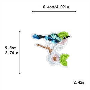 Hot Sale Factory Supply Kunden spezifische Insekten sie Eisen auf Stickerei Pailletten Geflügel Vogel Schmetterling Libelle Biene Patches - Product Image 2