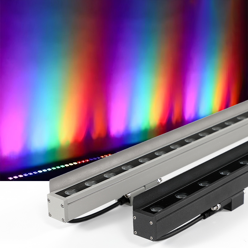 Dmx Rgb линейный длинный фасадный светильник уличный водонепроницаемый ландшафтный светильник высокого здания настенный светодиодный светильник