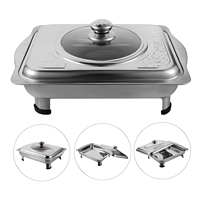Plat de service rectangulaire chauffe-plat en acier inoxydable avec pieds amovibles pour hôtels et restaurants – Offre spéciale