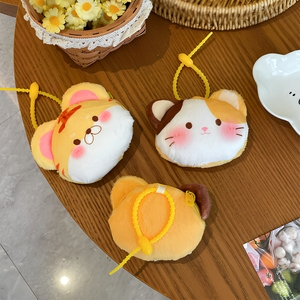 かわいい漫画風トラ猫ぬいぐるみコインケースキーホルダーミニジッパー財布ポーチイヤホンリップスティックバッグチャーム - Product Image 4