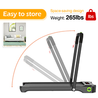 Tapis de course électrique pliable 3.0HP avec table, machine de jogging 2-en-1 avec écran LED pour usage domestique en intérieur - Vente en gros