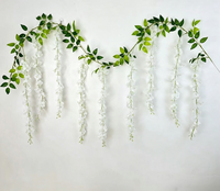 Guirlande artificielle de glycine et de fleurs de lotus, haute simulation, pour décoration murale, plafond, mariage, verdure artificielle
