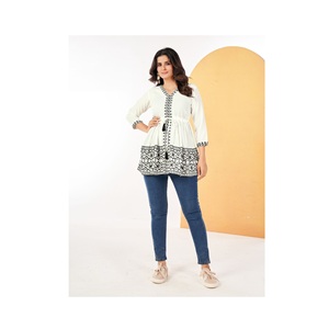 14 KG Rayon Designer Western Top para la Oficina y el desgaste regular Vestidos casuales Western Top para los fabricantes de las muchachas - Product Image 1