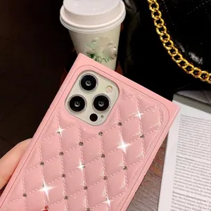 Groothandel Bling Diamond Glitter Ontwerp Handgemaakte Stijl Harde Pc Met Pianolak Mobiele Telefoon Cover Case Voor Iphone 13 pro