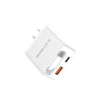 Chargeur de voyage multi-ports USB-C rétractable 35W GaN Type-C PD QC3.0 à charge rapide, prise EU, pour MacBook, téléphone portable