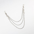 Newset Design Punk Hiphop Men Women Silver Plated Zinc Alloy 3 Layer Pans Jeans Chain Trouser Chain