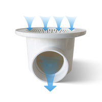 Drain de fond de bassin à poissons professionnel en PVC blanc en forme de corne, écologique, fonction eaux usées/filtration, installation facile pour l'aquaculture