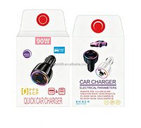 Nouveau chargeur super rapide multi-ports 90W, chargeur portable 30W PD3.0 USB Type-C avec écran numérique, adaptateur de chargeur de voiture pour téléphone portable, ordinateur portable