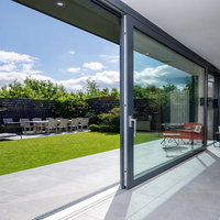 Porte coulissante et levante moderne en aluminium, double vitrage, extérieure, insonorisée, anti-ouragan, pour patio intérieur