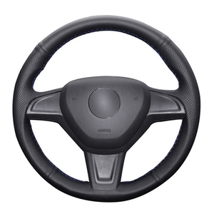 Housse de volant de voiture personnalisée en fibre de carbone et cuir microfibre pour Skoda <span class=keywords><strong>Yeti</strong></span> 2014 2015 2016 Rapid 2015 - Product Image 1