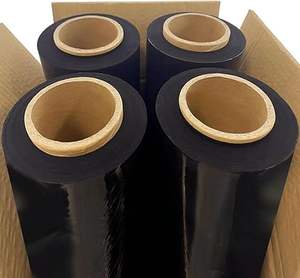 Huamaohengchun Paquete de 4 Rollos de Envoltura Elástica de HDPE de 18" x 1000' Calibre 80, Autoadhesivos, Grado Alimenticio, Alta Resistencia a la Tracción, Negros - Product Image 5