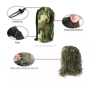 Costume de ghillie d'extérieur Tissu de sniper camouflage tactique caché Costume de ghillie