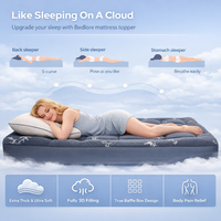 Protège-matelas en tissu de bambou lavable, respirant, doux, épais, matelassé, tricoté, antibactérien, certifié Oeko-Tex