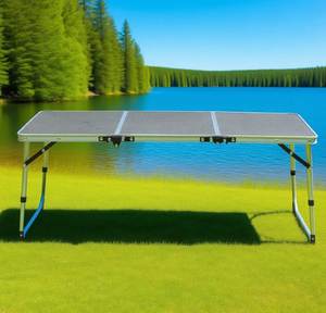 Modern Lightweight Portable <b>Foldable</b> Aluminum Outdoor <b>Table</b> Adjustable Height Rust-Resistant Stackable Camping <b>Garden</b> Parties - Product Image 1