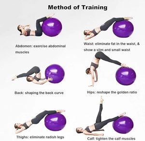 ลูกบอลโยคะ PVC สำหรับออกกำลังกาย ทรงตัว แข็งแรง ทนทาน ขนาด 55/65/75 ซม. ยี่ห้อ Gym Anti Burst Massage Premium - Product Image 6