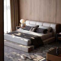 Ensemble de meubles de chambre à coucher avec lit double en bois de style moderne et luxueux, avec rangement, fabriqué par l'usine de meubles de Foshan