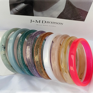 Pulsera de resina acrílica con purpurina Multicolor para mujer, brazalete sencillo de papel de aluminio dorado y plateado, tendencia <span class=keywords><strong>2022</strong></span> - Product Image 1