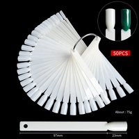Lot de 50 éventails de présentation pour ongles, cartes de couleurs, échantillons, faux ongles, pointes d'entraînement, présentoirs pour nail art