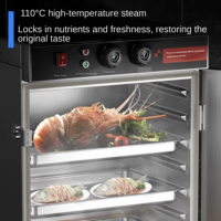 Cuiseur à riz électrique professionnel en acier inoxydable grande capacité 6000W, mode économie d'énergie, 4-24 plateaux, garantie 1 an, pour la restauration commerciale