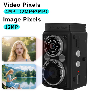 Doppia lente Mini fotocamera digitale retrò schermo LCD da 0.85 pollici 1080P Video 12MP <span class=keywords><strong>foto</strong></span> compatte Vintage portatile piccola macchina fotografica per bambini - Product Image 3