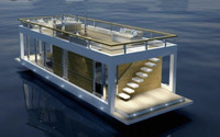 Bateau ponton en aluminium à double pont de 36 pieds avec toboggan aquatique pour navires à passagers