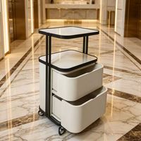 Chariot de Salon de Luxe avec Tiroirs, Meuble de Rangement Roulant Moderne pour Spa et Beauté, Chariot Utilitaire Médical pour Coiffure et Tatouage