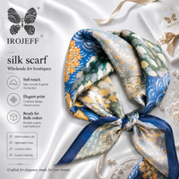 Écharpe en Soie Satinée Raffinée Brillante et Lisse, Foulard Carré pour Femme, Imprimé Floral, Toucher Doux, Personnalisation de Marque, Vente en Gros