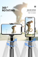 Trépied de téléphone rotatif en aluminium antichoc, suivi du visage, pliable, Smartphone, sans fil, stabilisateur de cardan, trépied, bâton de selfie