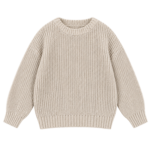 <span class=keywords><strong>Pull</strong></span> en tricot épais couleur avoine pour bébés garçons et petites filles – Style populaire pour les jeunes enfants - Product Image 1