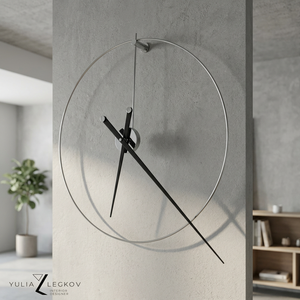 Horloge murale mécanique minimaliste à piles, design circulaire, sonnerie horaire, aiguilles noires, décoration moderne - Product Image 1