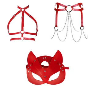 China Made open bust catsuit costume restraint harness sexy costume sexy open bust catsuit costume