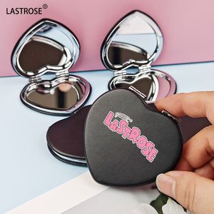 Black Heart Cute Makeup Mirror Handmade Private Label Private Label Mirror Double-<b>sided</b> Folding Mini Mirrors - Product Image 1