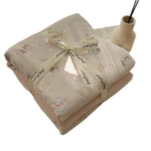 Puur katoenen dekbedset Moeder Baby Dubbellaags garen Laken Dekbedovertrek 1,0 m Waterbestendig 300tc Cartoon Dierenprint - Product Image 5